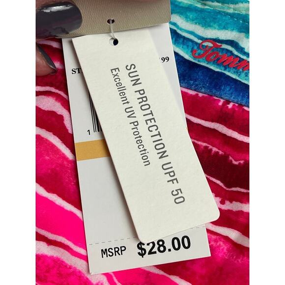 Tommy Bahama Pink Green 1 Piece Swimsuit Baby Girls Size 12M NWT - Picture 7 of 7